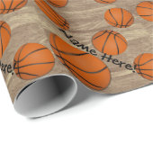 バスケッパーソナライズされたトボールウッドフロア ラッピングペーパー (ロールコーナー)