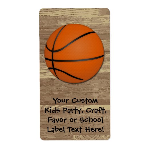 バスケッパーソナライズされたトボールウッドフロア ラベル (正面)