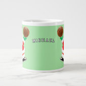 バスケッパーソナライズされたトボールクリスマス ジャンボコーヒーマグカップ (正面)