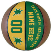 バスケッパーソナライズされたトボールグリーンと金ゴールド バスケットボール (縦)