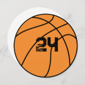 バスケッパーソナライズされたトボールナンバーフラットサンキューカード サンキューカード (正面/裏面)