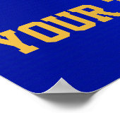 バスケッパーソナライズされたトボールポスター青と金ゴールド ポスター (角)