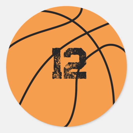 バスケッパーソナライズされたトボール誕生日年齢 ラウンドシール (正面)