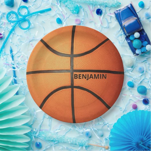 バスケッパーソナライズされたトボール9"ラウンド紙プレート ペーパープレート (パーティー)