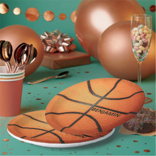 バスケッパーソナライズされたトボール9"ラウンド紙プレート ペーパープレート