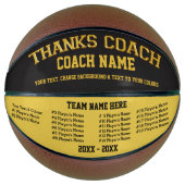 バスケッパーソナライズされたトボール、すべてのプレイヤー、コーチ名 バスケットボール (正面)