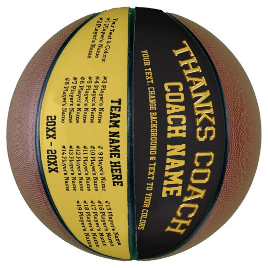 バスケッパーソナライズされたトボール、すべてのプレイヤー、コーチ名 バスケットボール (縦)