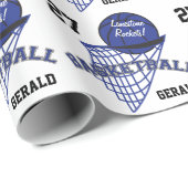 バスケッパーソナライズされたトボール – ダークブルー ラッピングペーパー (ロールコーナー)