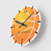 バスケッパーソナライズされたトボール ラウンド壁時計 (傾斜)