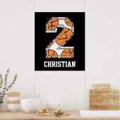 バスケッパーソナライズされたトル番号2 ポスター (キッチン)