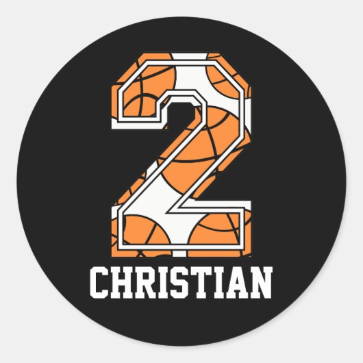 バスケッパーソナライズされたトル番号2 ラウンドシール (正面)