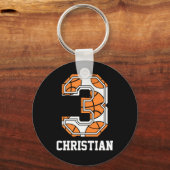 バスケッパーソナライズされたトル番号3 キーホルダー (正面)