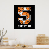 バスケッパーソナライズされたトル番号5 ポスター (キッチン)