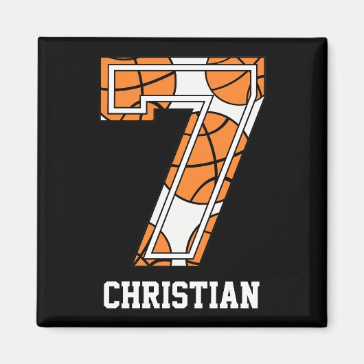 バスケッパーソナライズされたトル番号7 マグネット (正面)