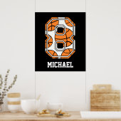 バスケッパーソナライズされたトル番号8 ポスター (キッチン)