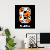 バスケッパーソナライズされたトル番号8 ポスター (ホームオフィス)