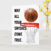 バスケッパーソナライズされたトル誕生日 カード (黄色い花)