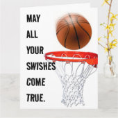 バスケッパーソナライズされたトル誕生日 カード (黄色い花)