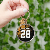 バスケッパーソナライズされたボールジャージーナンバーラージメタル キーホルダー (手)