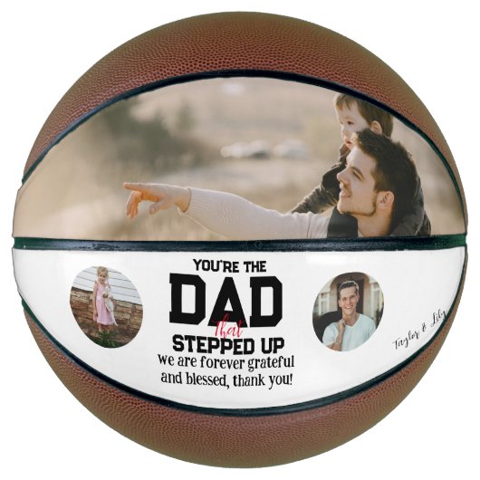 バスケッパーソナライズされた素朴トボール写真コラージュ バスケットボール (正面)