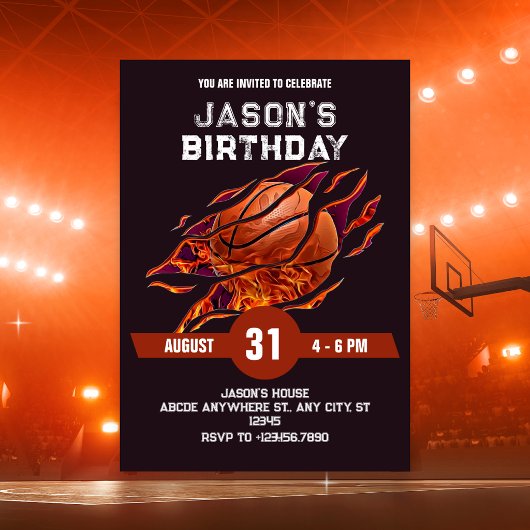 バスケッモダントボールの誕生日 招待状