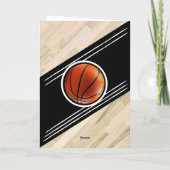 バスケッモダントボールプレーヤーをテーマにした誕生日 カード (裏面)