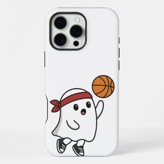 バスケッ不気味トル幽霊 iPhoneケース (裏面)
