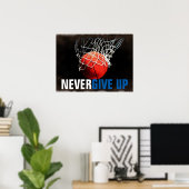 バスケッ与えプの成功を決して上げない ポスター (ホームオフィス)