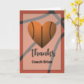 バスケッ感謝していトルハートコーチ名前をカスタムする カード (黄色い花)