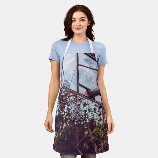 バスケッ素晴らしトワーク エプロン (着用した状態)