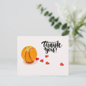 バスケッ結婚トルの感謝はがき ポストカード (スタンド正面)