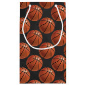 バスケッ絵を描トパターン スモールペーパーバッグ (裏面)