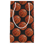 バスケッ絵を描トパターン スモールペーパーバッグ (正面)