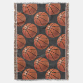 バスケッ絵を描トパターン スローブランケット (正面縦)