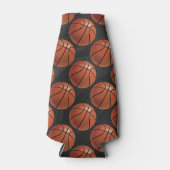 バスケッ絵を描トパターン ボトルクーラー (正面)