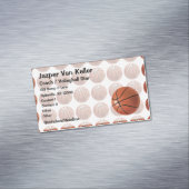 バスケッ絵を描トパターン マグネット名刺 (インサイチュ)