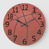 バスケッ絵画トボールの大きな黒のナンバーズスポーツラール ラージ壁時計 (正面)