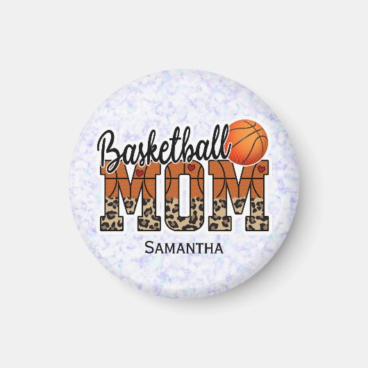 バスケッ誇りを持ったボールママ – コートサイドチャンピオン マグネット (正面)