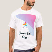 バスケッ鮮やかトボールアクションアート Tシャツ (正面)
