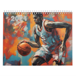 バスケドリブルバスケットボールスポーツギフトアート カレンダー