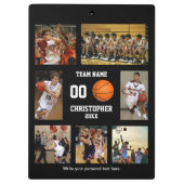 バスケパーソナライズされたットコラージュ クリップボード (裏面)