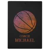 バスケパーソナライズされたットコーチ クリップボード (裏面)