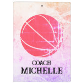バスケパーソナライズされたットコーチ クリップボード (裏面)