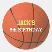 バスケパーソナライズされたットシール ラウンドシール (正面)