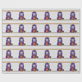 バスケパーソナライズされたットジャージーパープル |金ゴールド ラッピングペーパー (フラット)