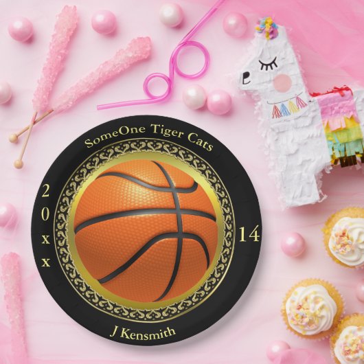 バスケパーソナライズされたットチャンピオンズリーグデザイン ペーパープレート (パーティー)