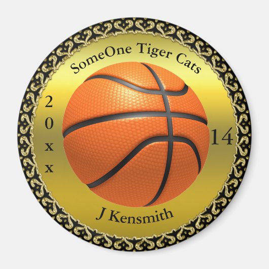 バスケパーソナライズされたットチャンピオンズリーグデザイン マグネット (正面)