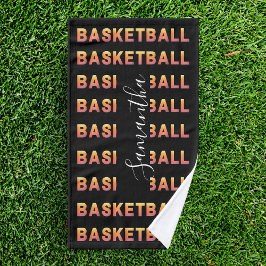バスケパーソナライズされたットチームの子供モダン名 ハンドタオル