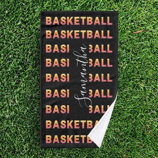 バスケパーソナライズされたットチームの子供モダン名 ハンドタオル
