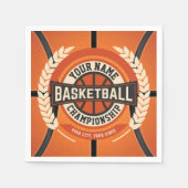 バスケパーソナライズされたットチームプレーカスタムヤーアスリート スタンダードカクテルナプキン (正面)